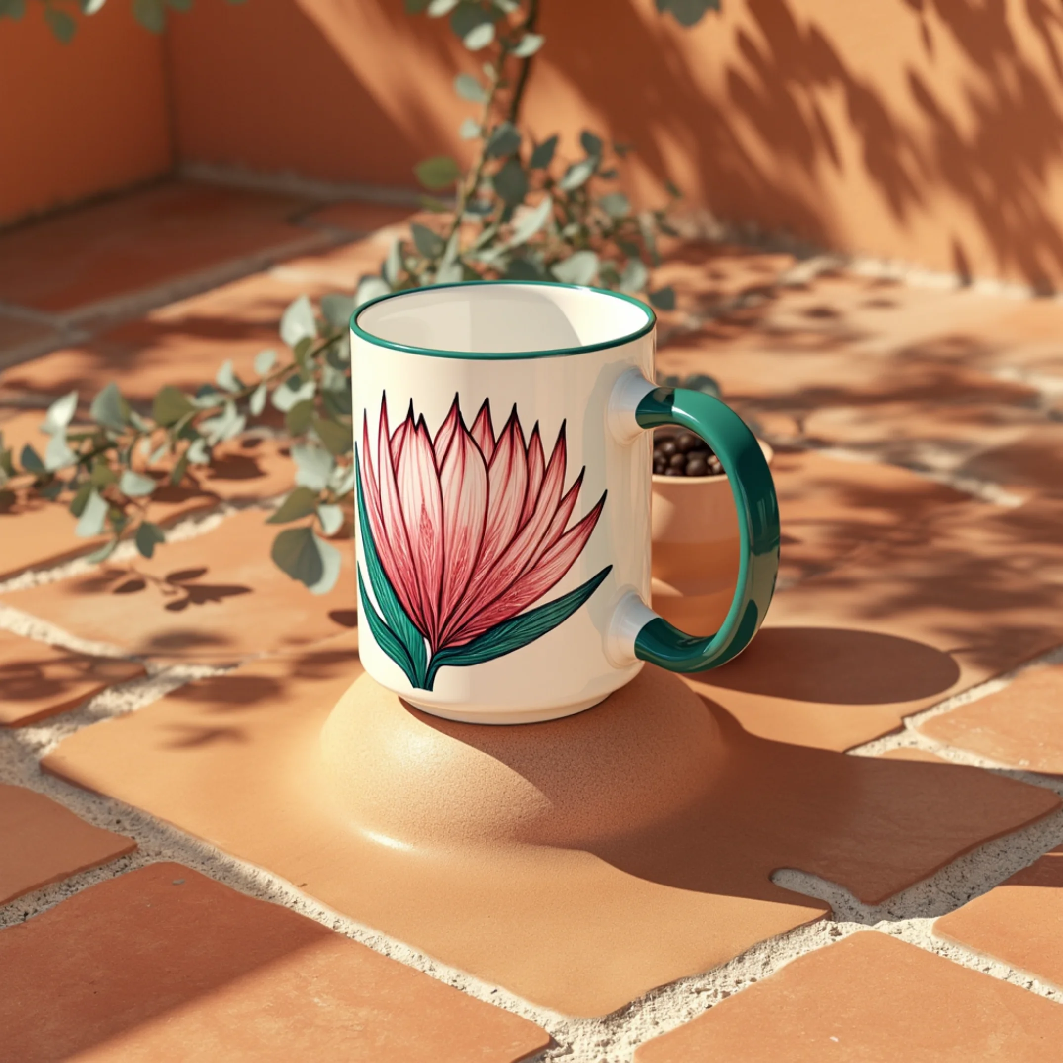 Pagina Web - Taza Cerámica Interior Color 11oz Verde - king_protea_artisan Taza Sublimada de Colores (Interior y Asa) 11 Oz - Imagen 1